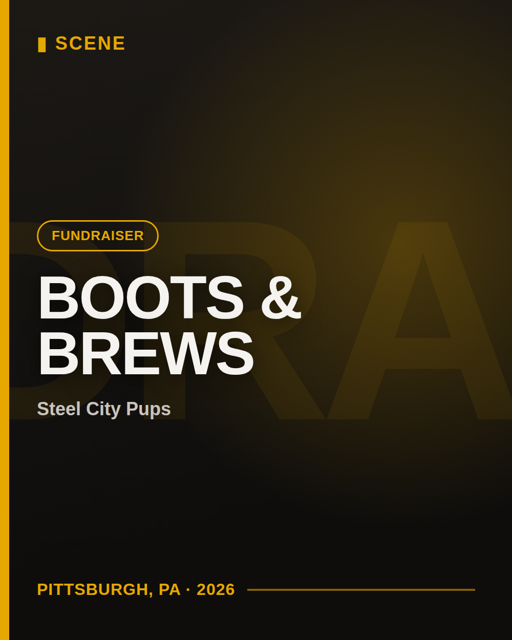 Poster for Boots & Brews Fundraiser