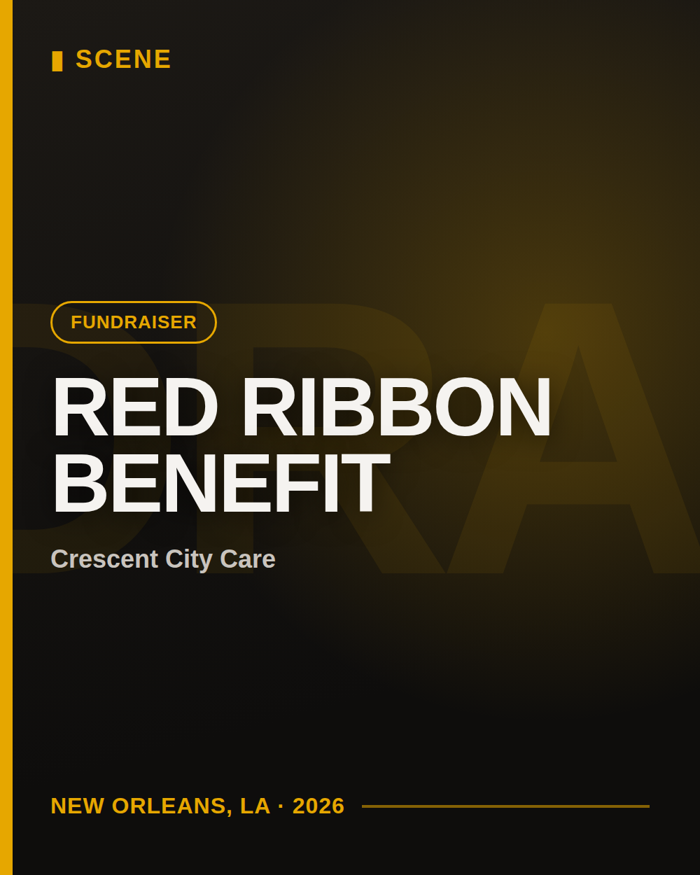 Poster for Red Ribbon Benefit Bar Night